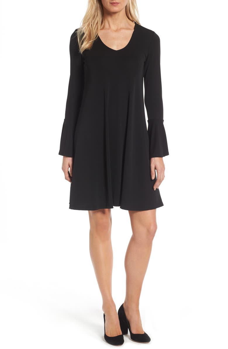 Karen Kane Taylor Flare Sleeve A-Line Dress, Main, color, 