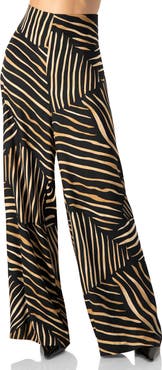 IVONNE Wide-Leg Patterned Trousers