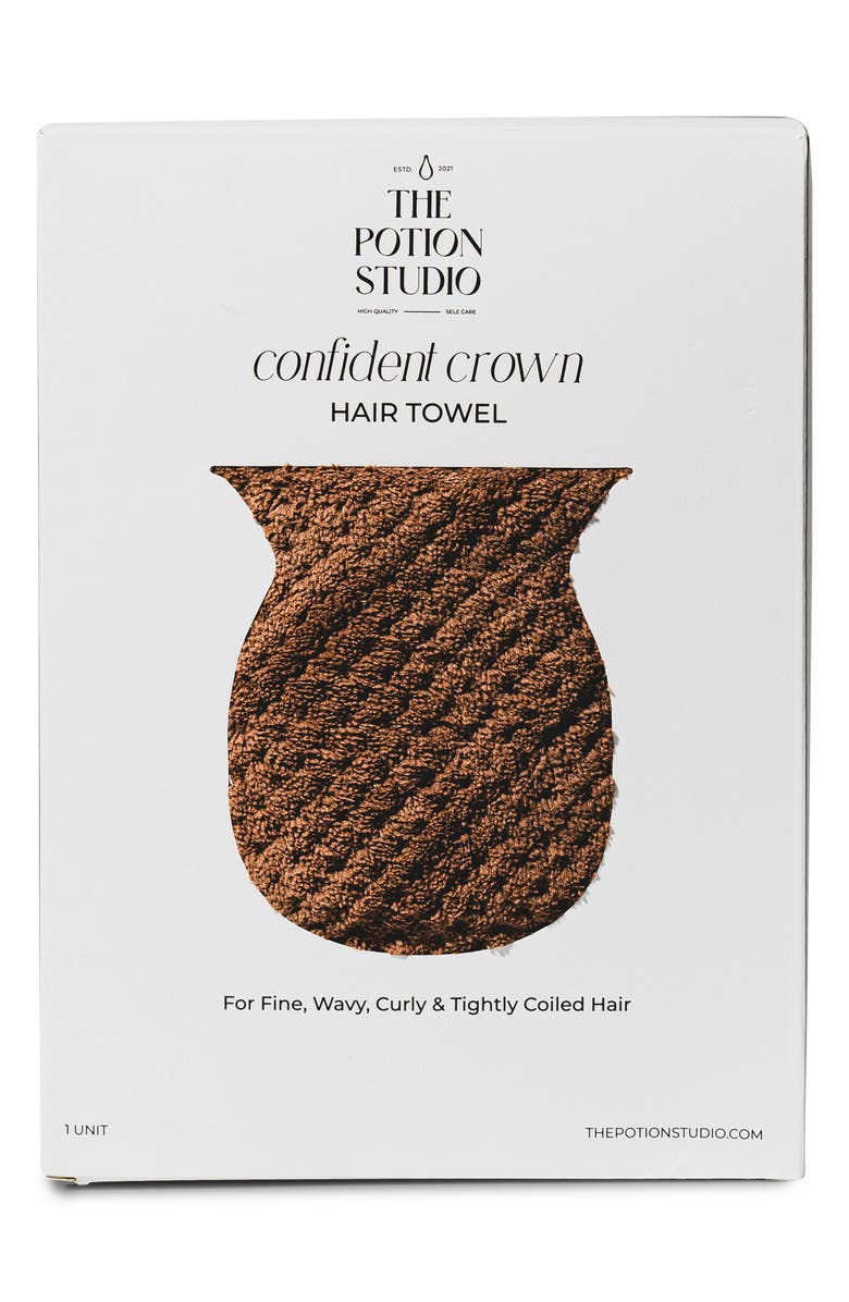 The Potion Studio Confident Crown Extra Large Hair Towel, Alternate, color, Brown