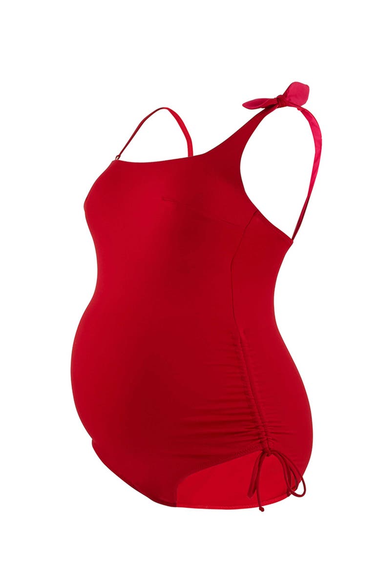 Cache Coeur Dolce maternity swimsuit, Alternate, color, Red
