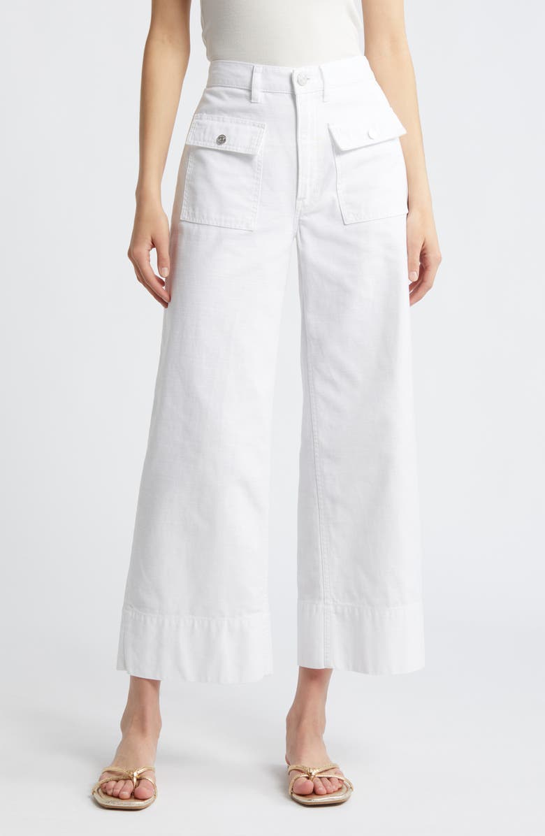 FRAME The '70s Patch Pocket Ankle Wide Leg Twill Pants, Main, color, 