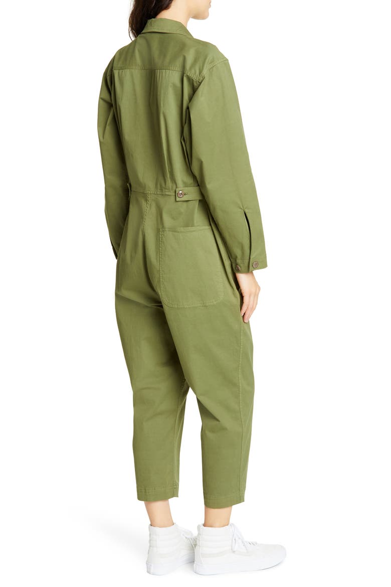 Stretch Cotton Jumpsuit, Alternate, color, ARMY GREEN