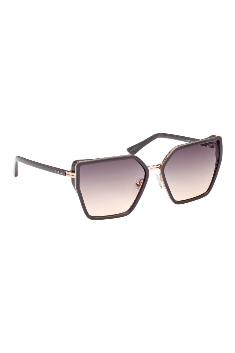 59mm Gradient Geometric Sunglasses, Alternate, color, GREY/ GRADIENT SMOKE