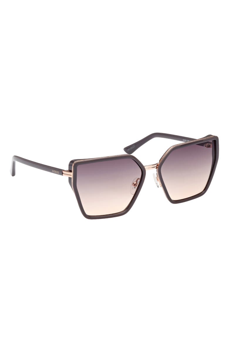 GUESS 59mm Gradient Geometric Sunglasses, Alternate, color, 