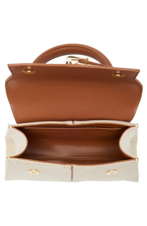 Jw Pei Elise Canvas & Faux Leather Top Handle Bag In Brown