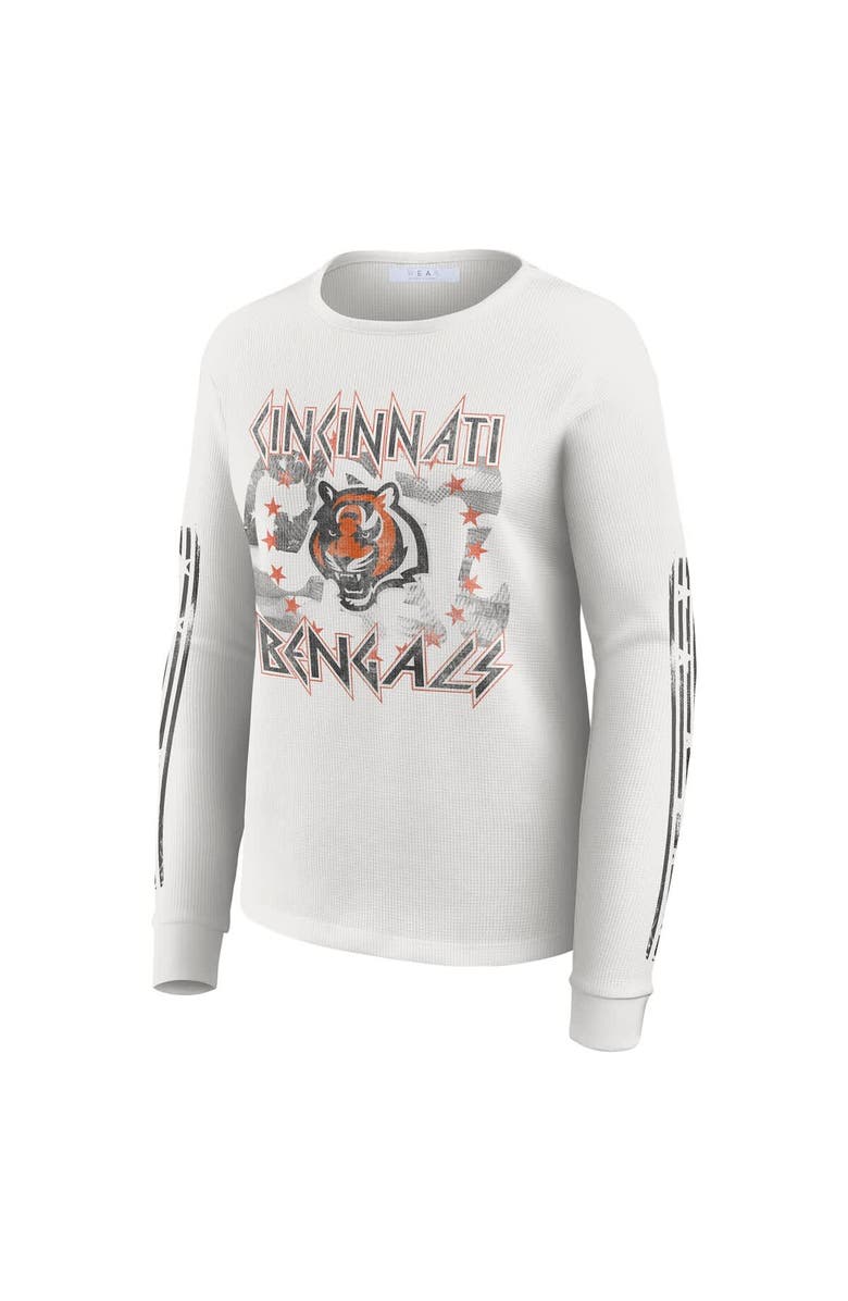 WEAR by Erin Andrews Women's WEAR by Erin Andrews White Cincinnati Bengals Graphic Waffle Long-Sleeve T-Shirt, Alternate, color, White