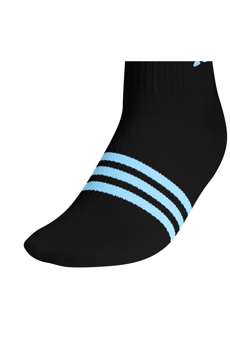 adidas Kids' Superlire 3.0 6-Pack Quarter Socks, Alternate, color, Black/ White/ Semi Blue Burst