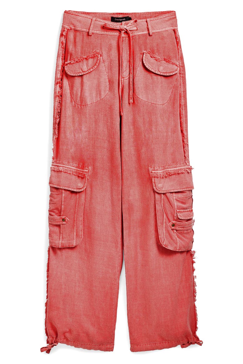 Fluid Cotton Blend Cargo Pants, Alternate, color, PINK