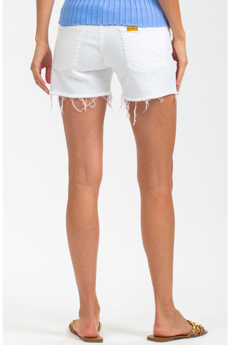 Distressed Maternity Denim Shorts, Alternate, color, WHITE
