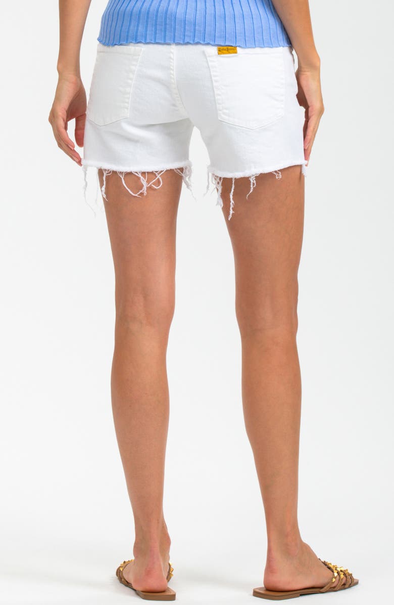 PIETRO BRUNELLI MATERNITY Distressed Maternity Denim Shorts, Alternate, color, White