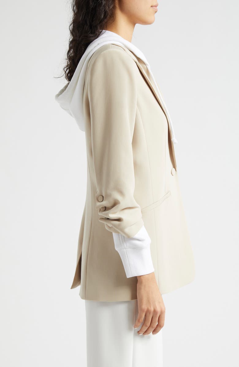 Cinq à Sept Hooded Khloe Jacket, Alternate, color, Khaki/White