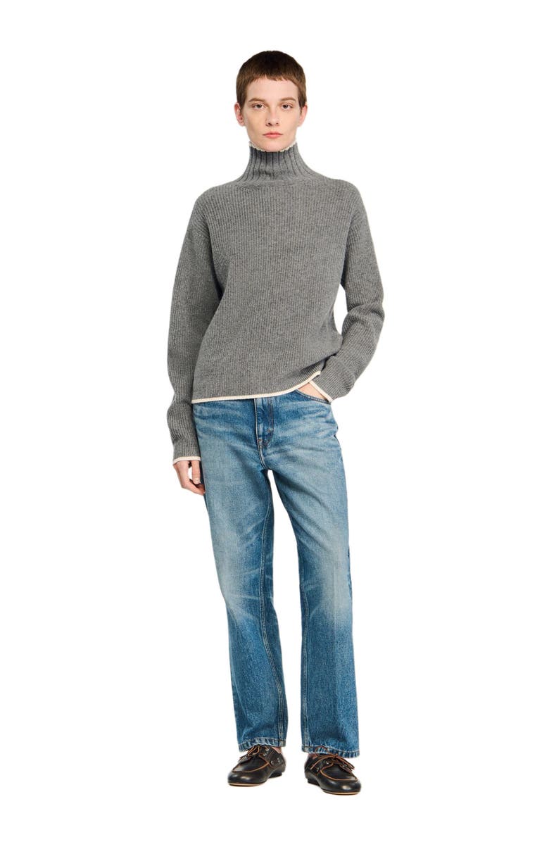 SANDRO Turtleneck sweater, Main, color, Grey