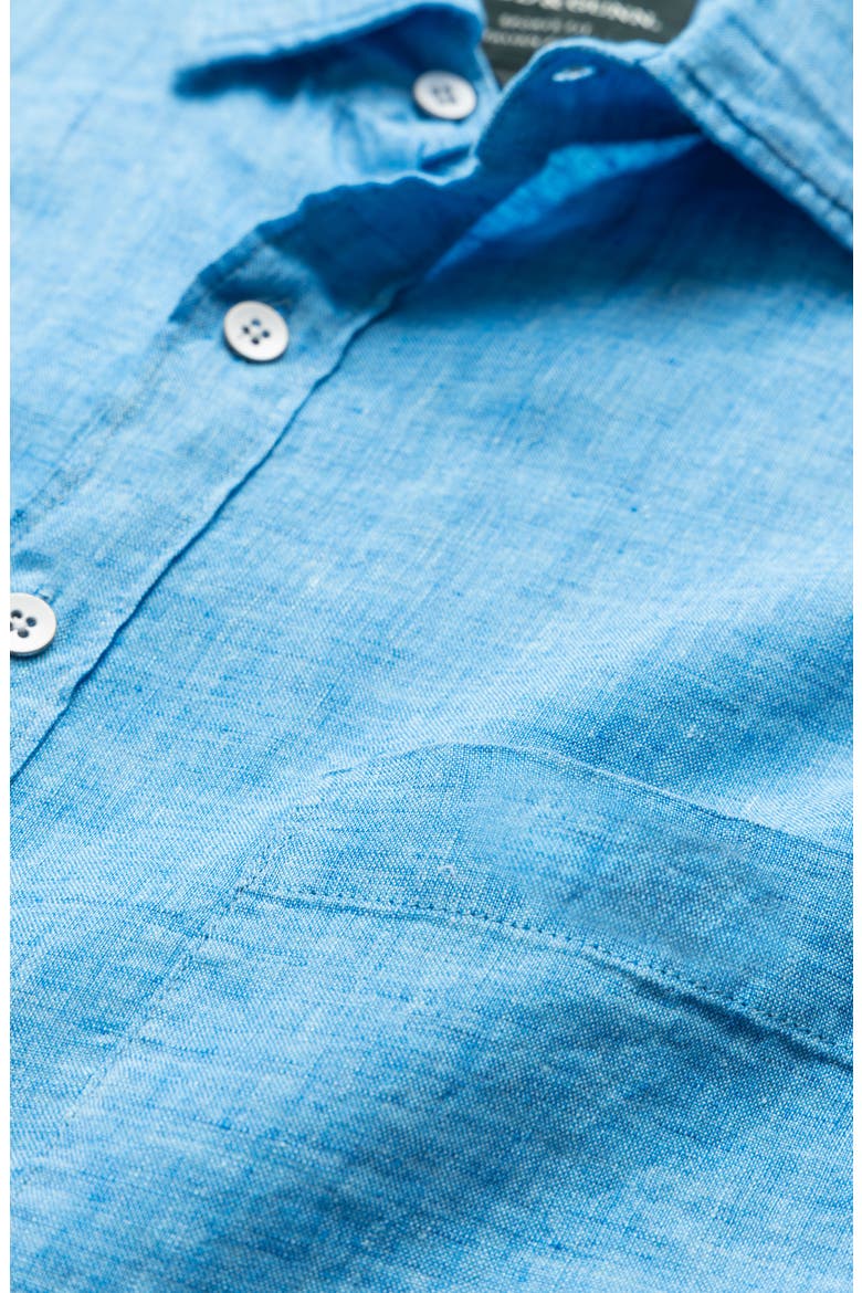 Coromandel Button-Up Linen Shirt, Alternate, color, COBALT