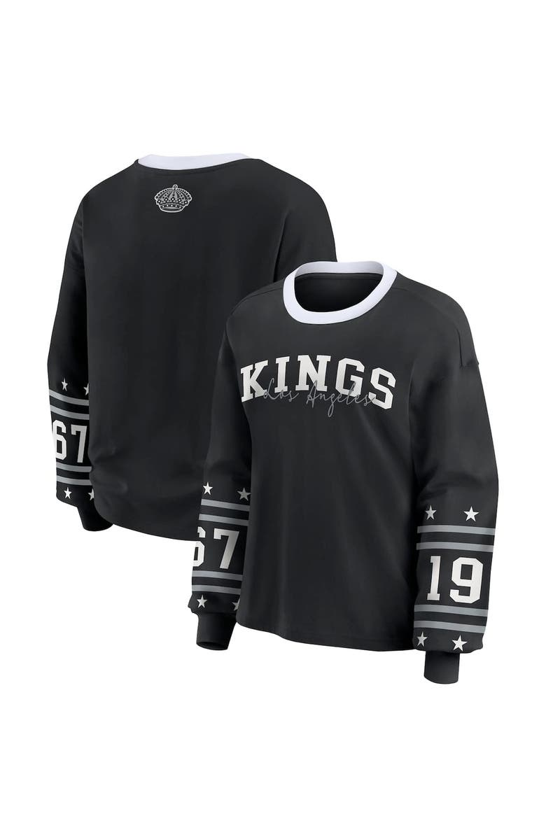 WEAR by Erin Andrews Women's WEAR by Erin Andrews Black Los Angeles Kings Long-Sleeve Sport T-Shirt, Main, color, Black