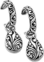SAMUEL B. Sterling Silver Teardrop Huggie Hoop Earrings