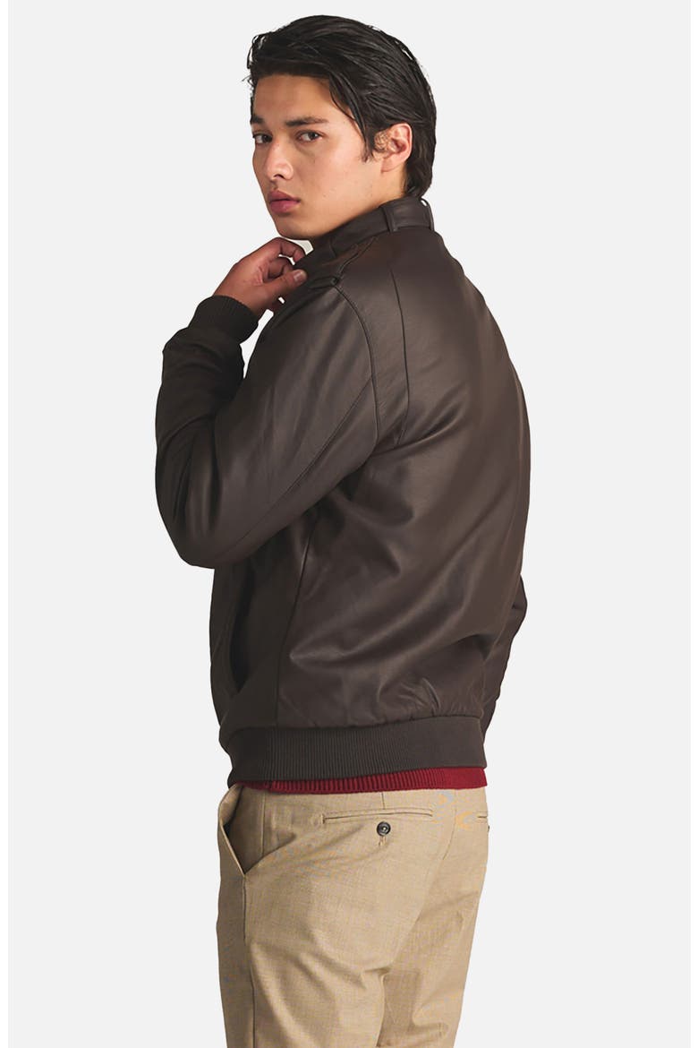 Men's Faux Leather Iconic Racer Jacket, Alternate, color, dark brown