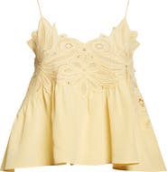 Ulla Johnson Rosie Lace Appliqué Silk Tank