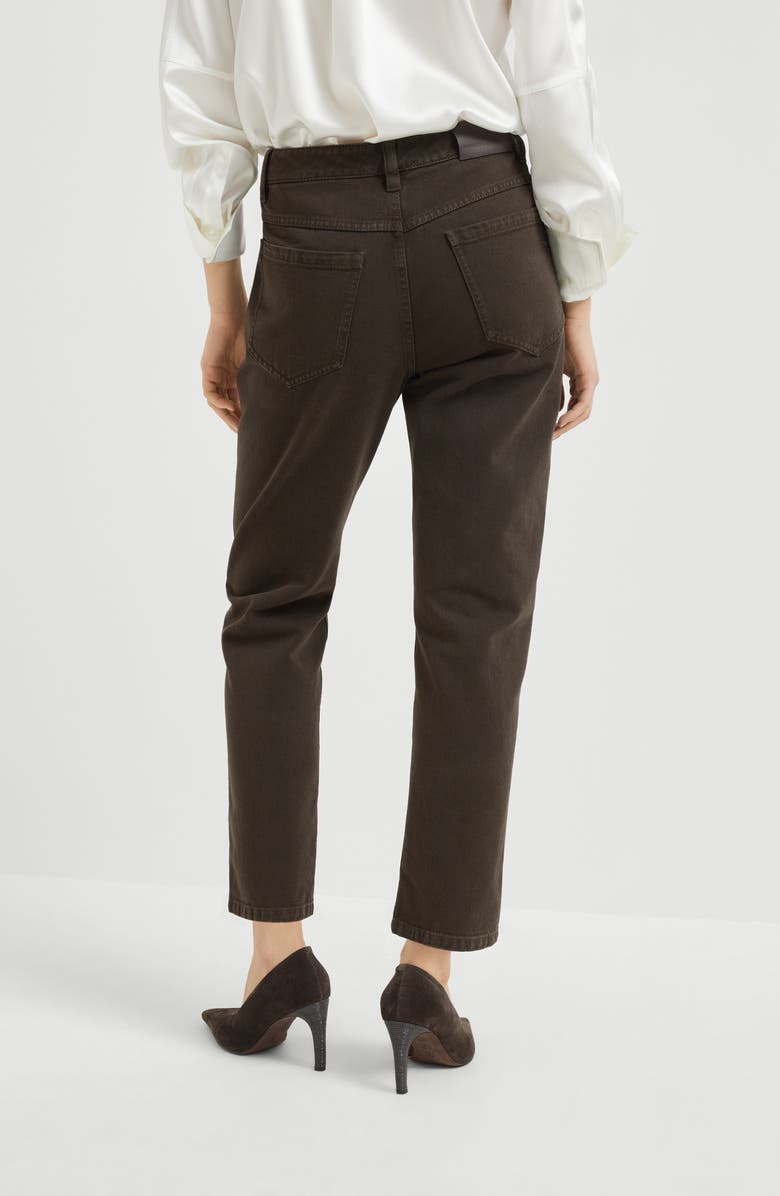 Brunello Cucinelli Straight five-pocket trousers, Alternate, color, Chocolate