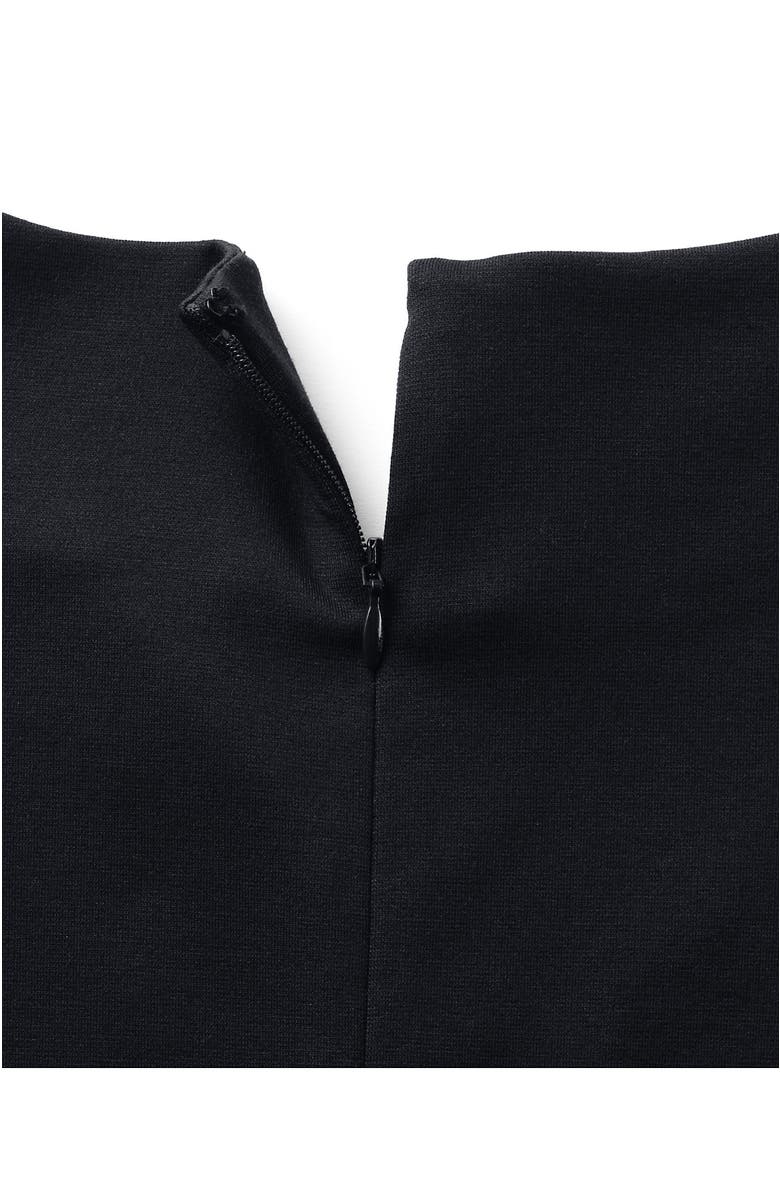 Lands' End Ponte 3/4 Sleeve Split Neck Shift Dress, Alternate, color, 