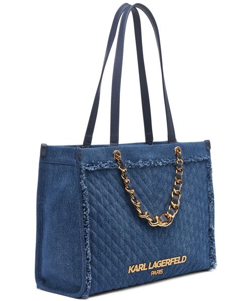 Karl Lagerfeld Paris Savoie Tote In Washed Denim