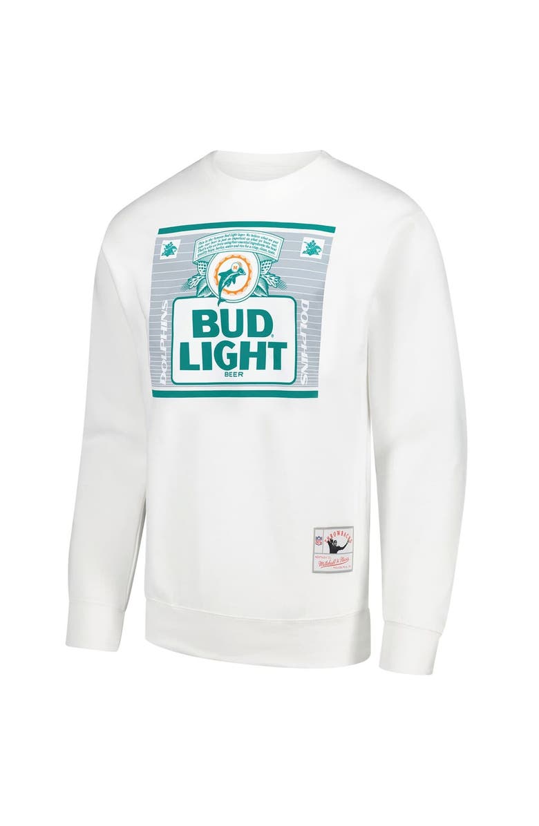 Mitchell & Ness Men's Mitchell & Ness x Bud Light White Miami Dolphins The Crest Pullover Sweatshirt, Alternate, color, White