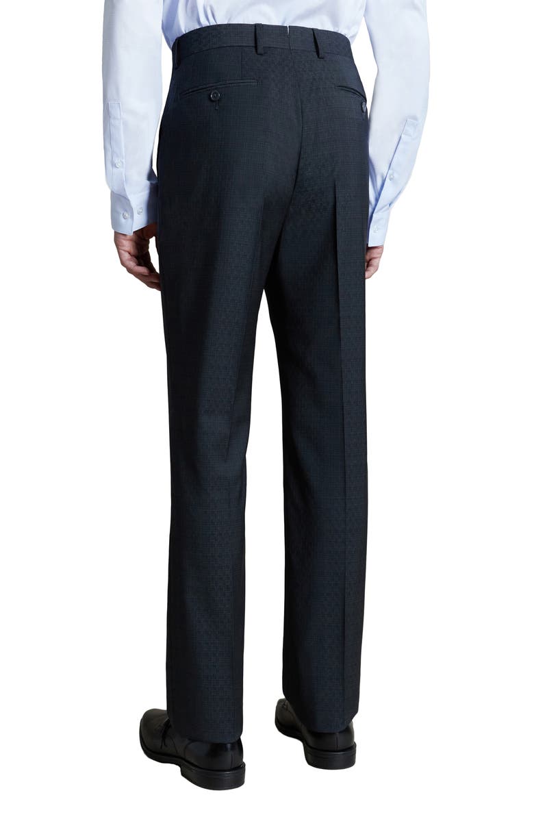 Santorelli Flat Front Stretch Wool Dress Pants, Alternate, color, Charcoal