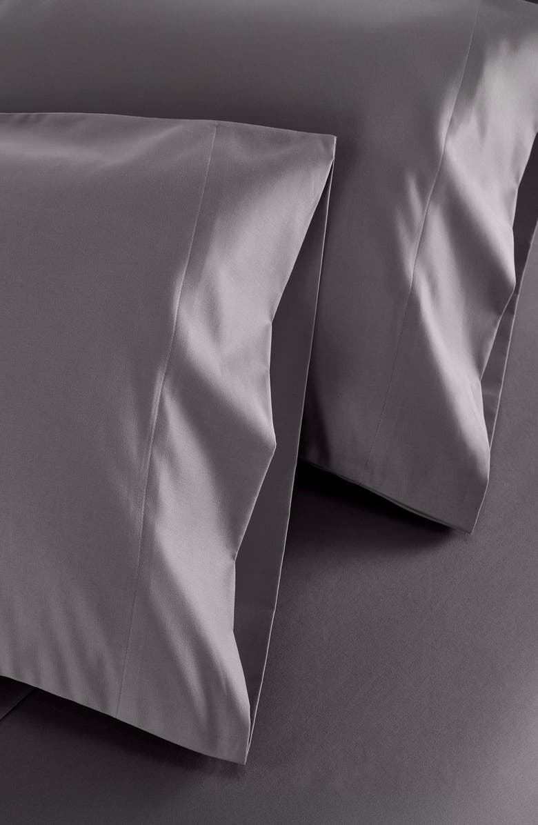 CALIFORNIA DESIGN DEN Set of 2 Pillowcases - Signature Comfort 100% Egyptian Cotton Percale, Alternate, color, Grey