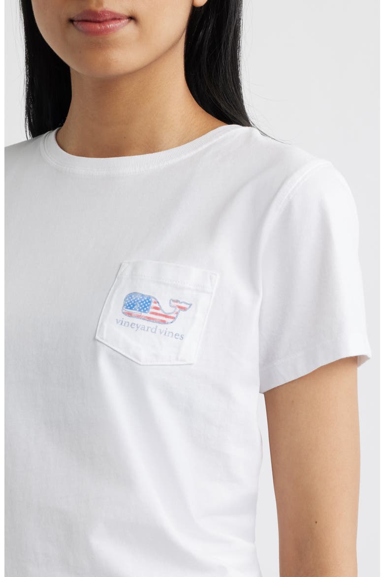 Flag Whale Graphic Pocket T-Shirt, Alternate, color, WHITE CAP