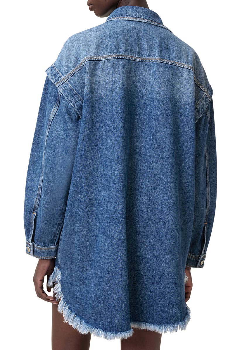 AllSaints Faye Convertible Long Sleeve Denim Dress, Alternate, color, 