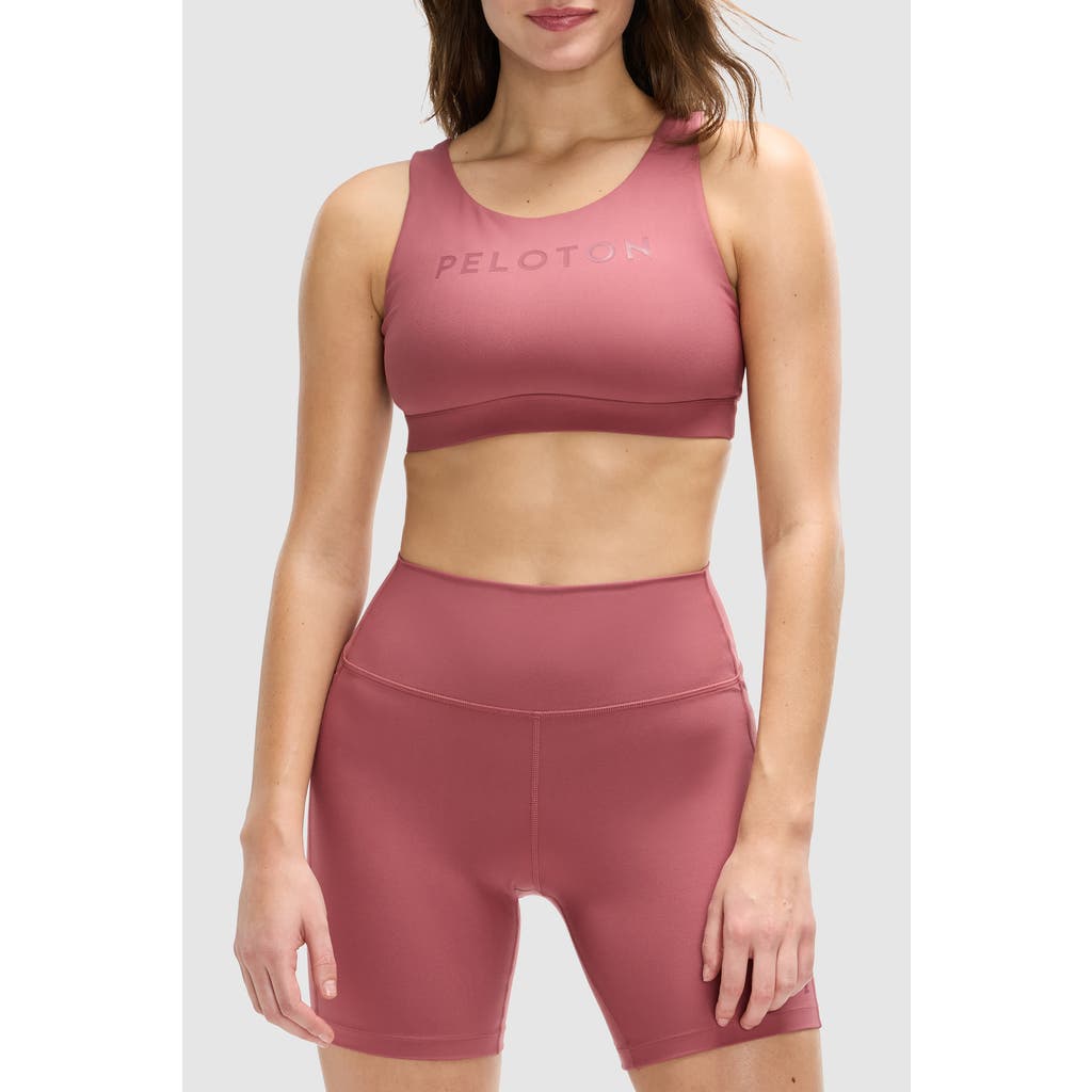 Peloton Cadent Mid Neck V Strap Bra In Roan Rouge