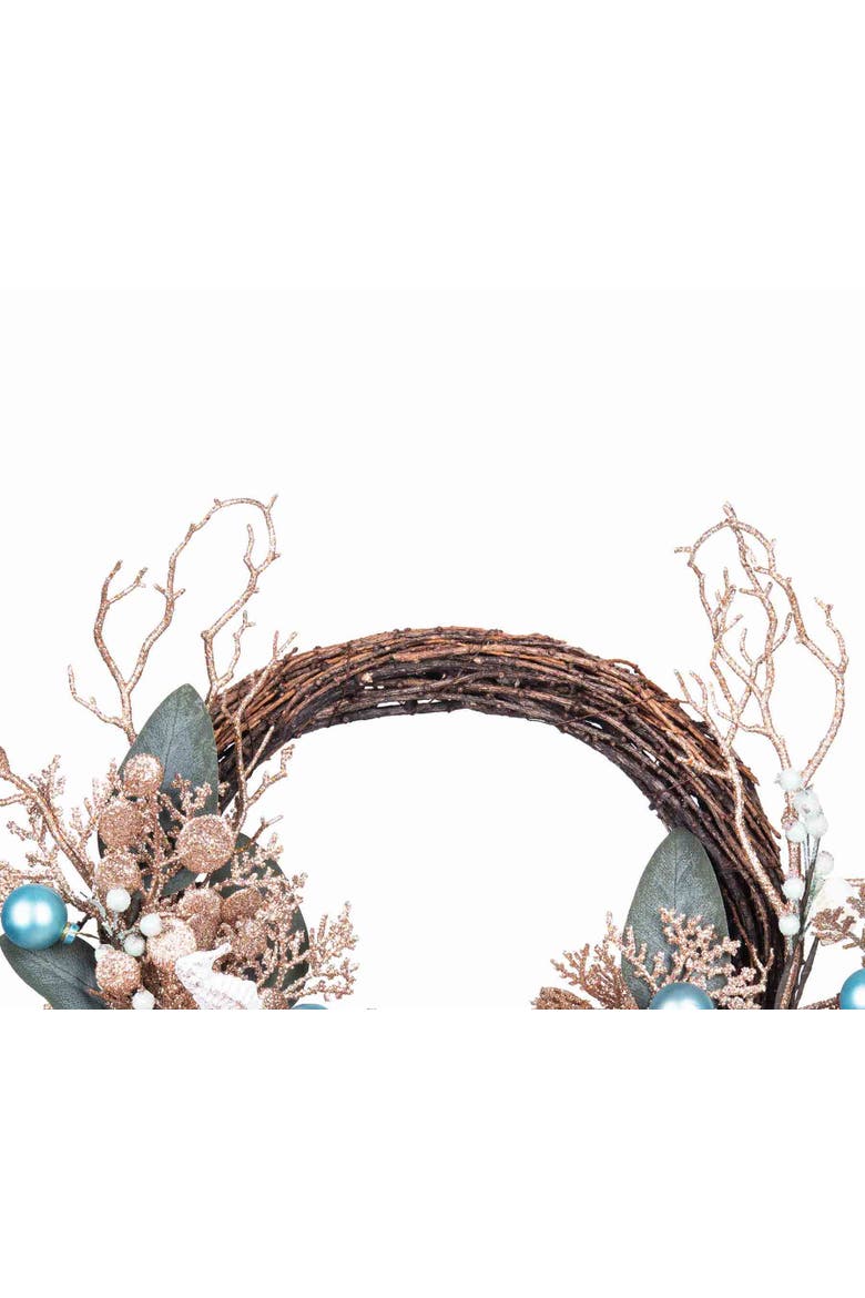 Coastal Shell Wreath, Alternate, color, Green