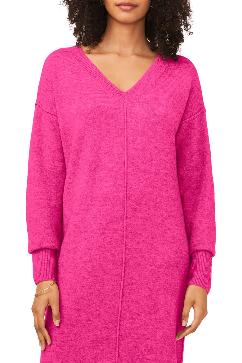 Exposed Seam Long Sleeve Sweater Dress, Alternate, color, PARADOX