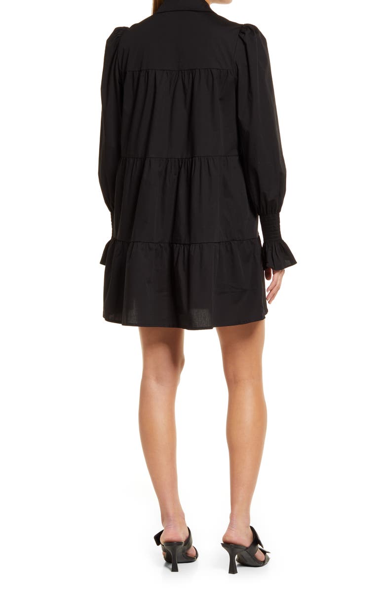 WAYF Canossa Tiered Long Sleeve Stretch Cotton Shirtdress, Alternate, color, 