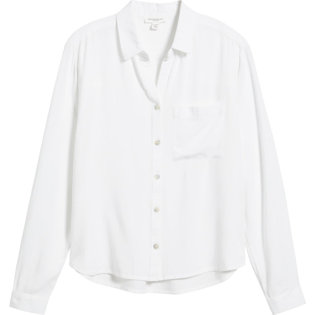 Beachlunchlounge Cammi Cotton Button-up Shirt In White