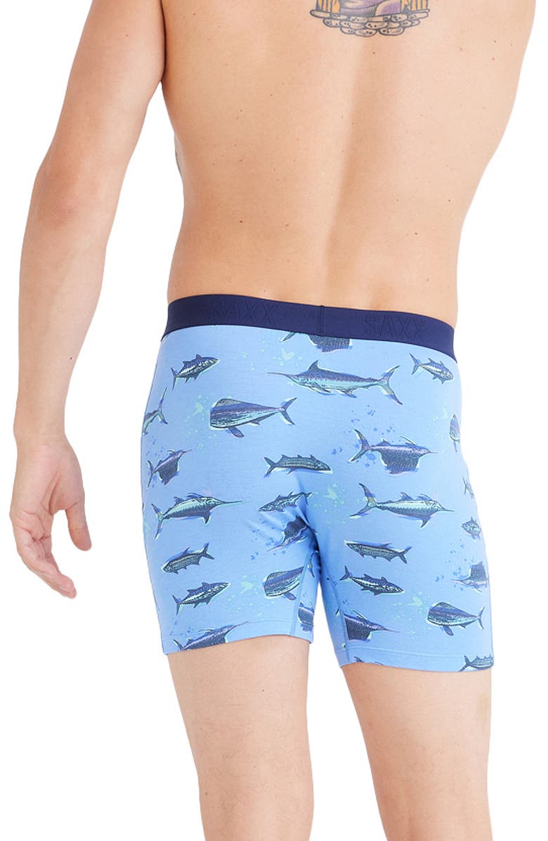 SAXX Ultra Super Soft Boxer Briefs, Alternate, color, Fish On-Sail Blue