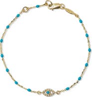 Anzie Evil Eye Turquoise Pavé Diamond Bracelet
