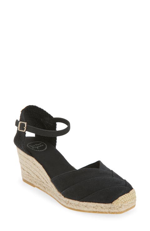 Clara Ankle Strap Espadrille Wedge (Women)