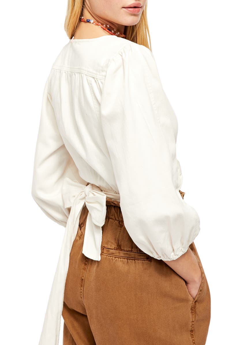 Free People Sophie Crop Wrap Top, Alternate, color, 