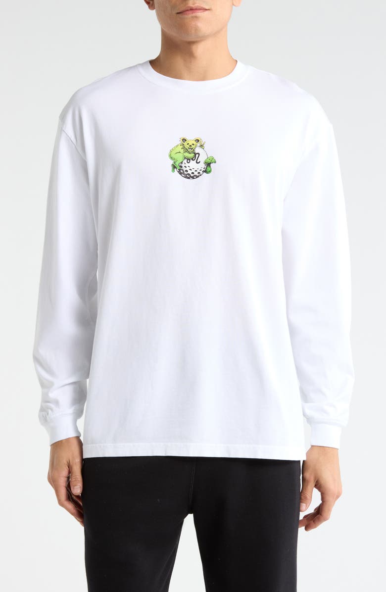 Malbon Golf Grateful Dead Gorse Long Sleeve Graphic T-Shirt, Main, color, White