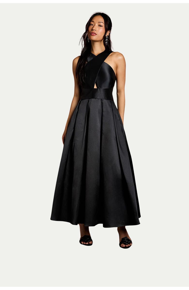 Coast Halter Neck Fit & Flare Midi Dress, Main, color, Black