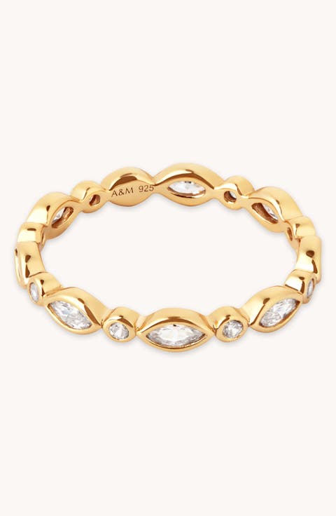 Navette Crystal Band Ring