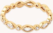 Astrid & Miyu Navette Crystal Band Ring