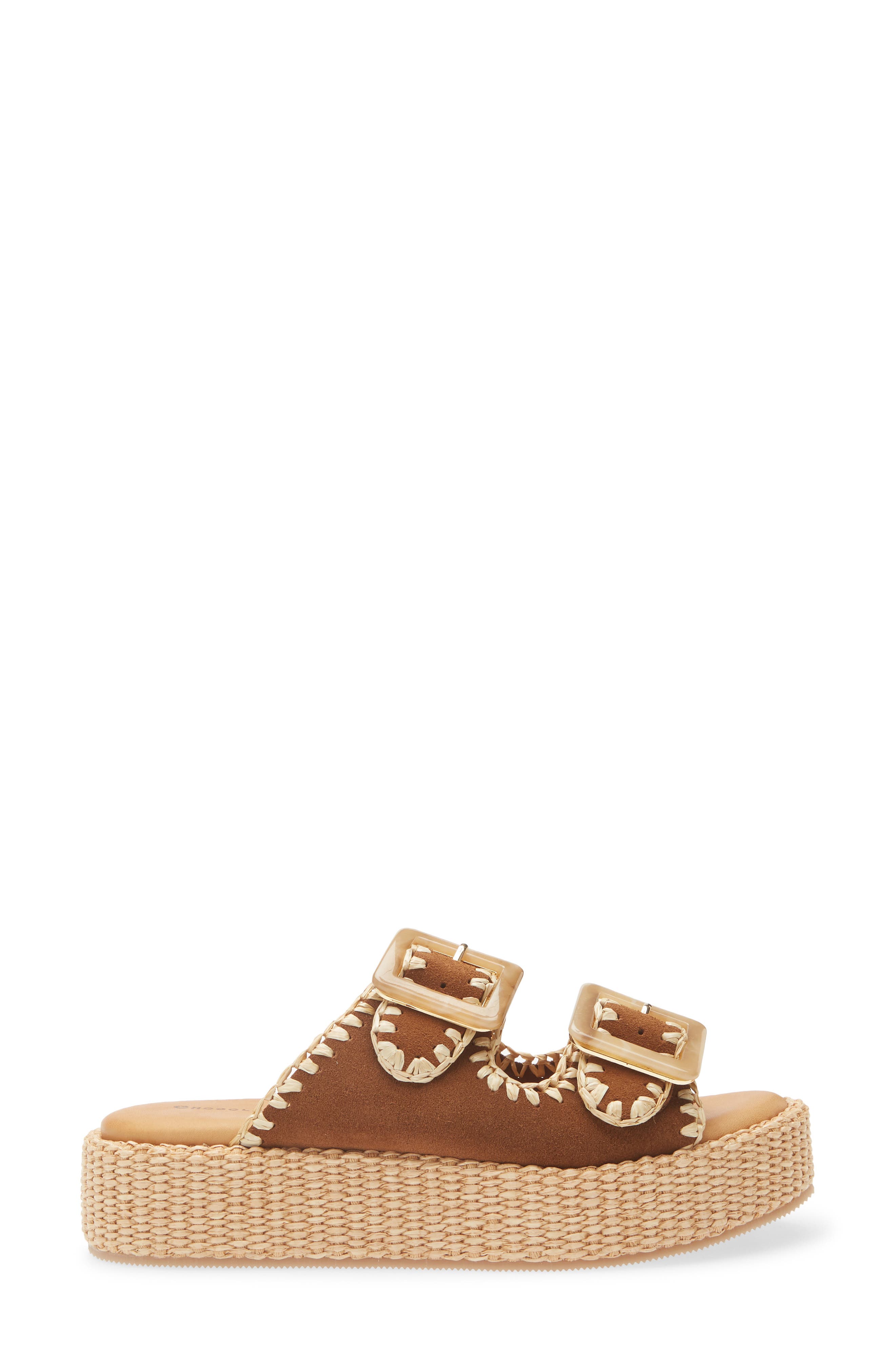 Chocolat Blu Chia Platform Slide Sandal, Alternate, color, Cinnamon Suede