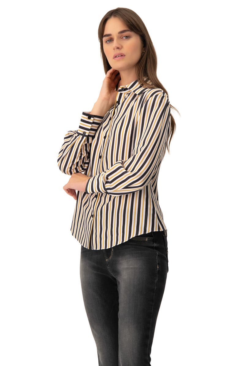 IVONNE Classic Striped Long Sleeve Shirt, Alternate, color, Striped