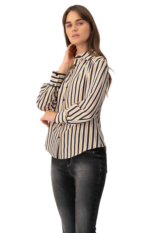 Ivonne Classic Striped Long Sleeve Shirt In Multi