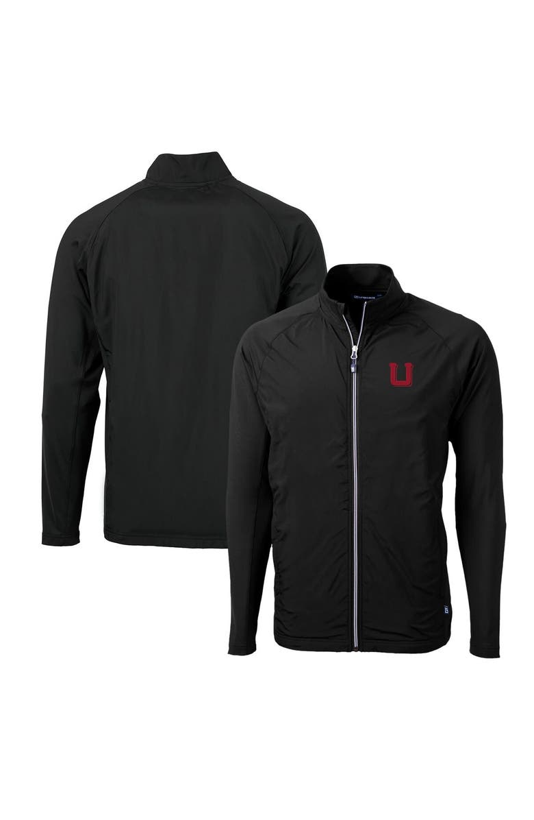 Cutter & Buck Men's Cutter & Buck Black Utah Utes Adapt Eco Knit Hybrid Recycled Full-Zip Jacket, Main, color, 