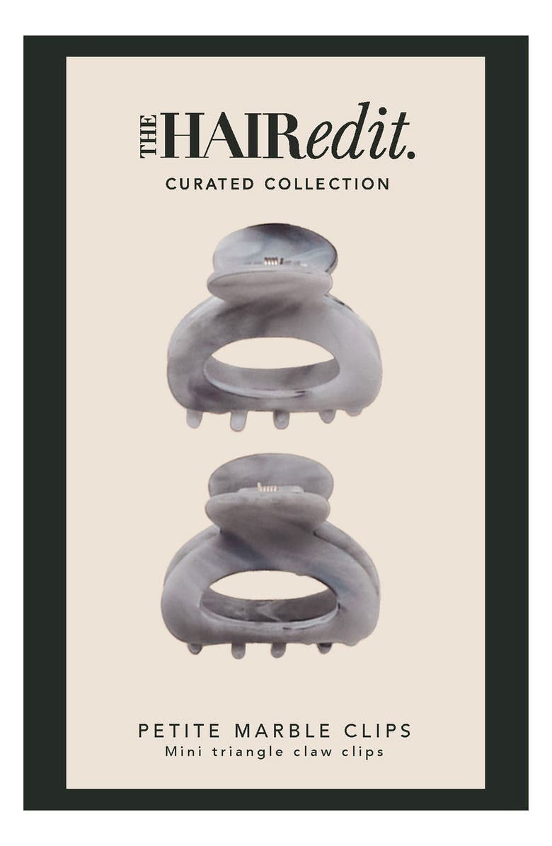 The Hair Edit Set of 2 Assorted Marbled Petite Claw Clips, Alternate, color, 
