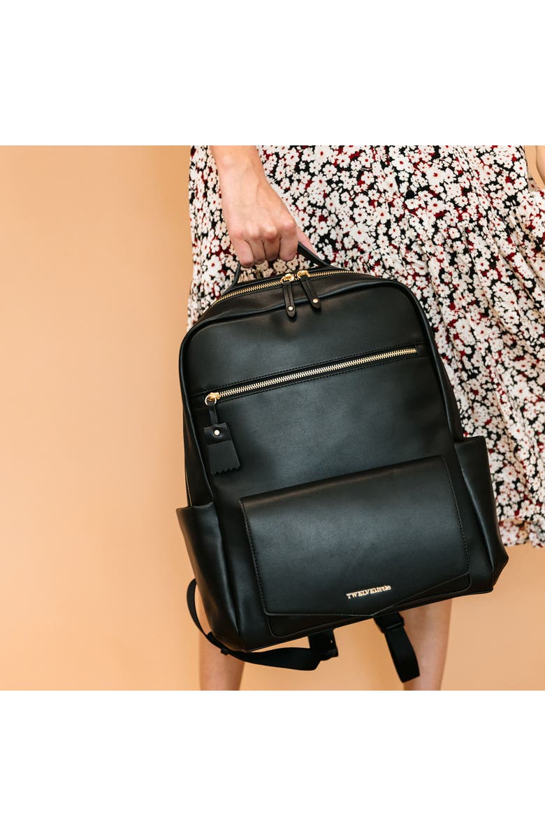 TWELVElittle Peek-A-Boo Faux Leather Diaper Backpack, Alternate, color,