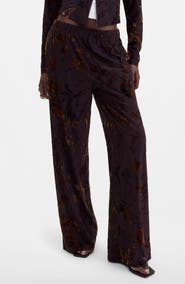 Desigual Burnout Floral Wide Leg Pants