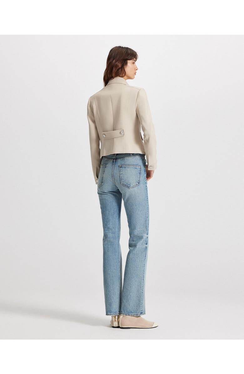 THEO The Label Daphne Collar-Tab Military Jacket, Alternate, color, Stone